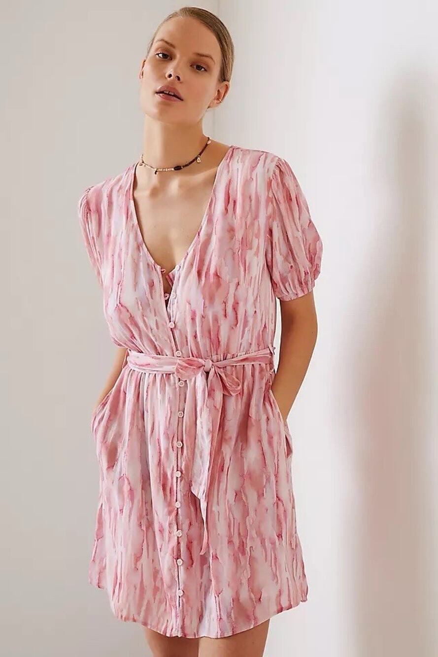Cloth & Stone Anthropologie Women’s Pink Mini Dress Size Medium - Picture 1 of 7